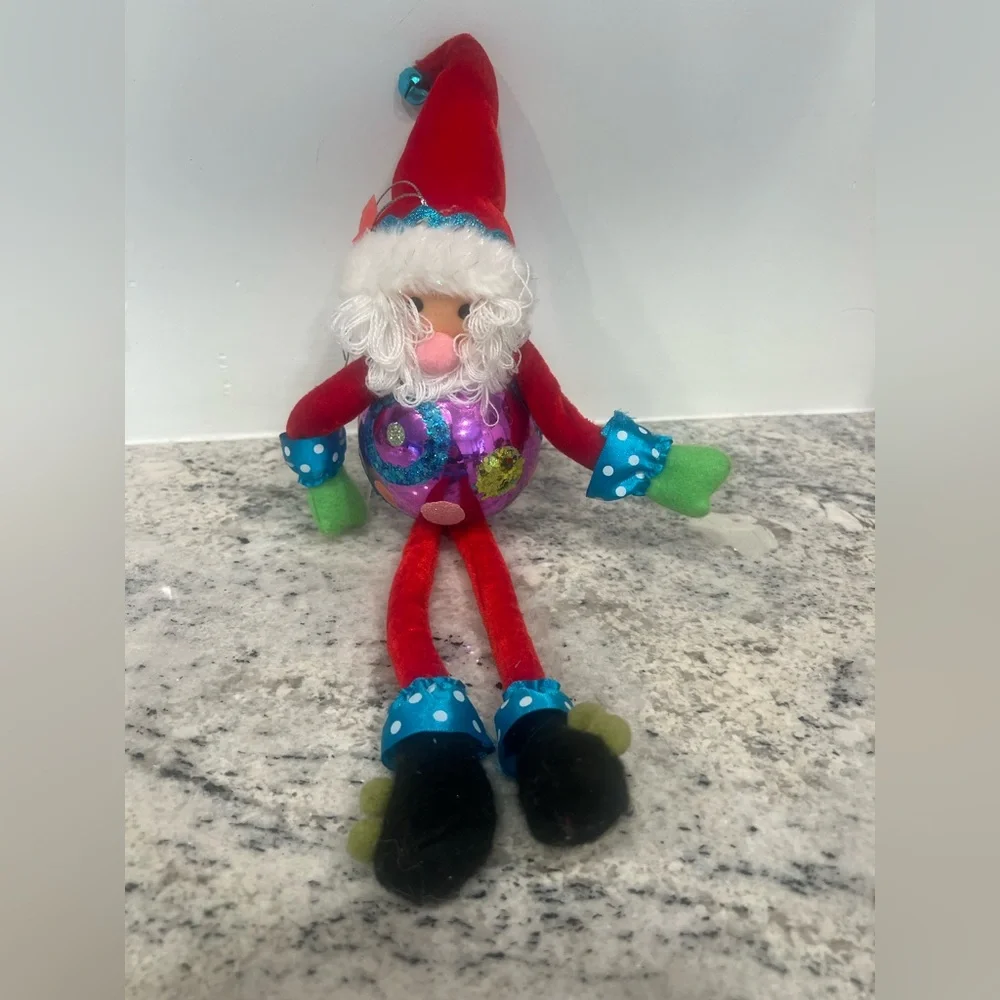 Colorful Santa Ornament with Long Legs